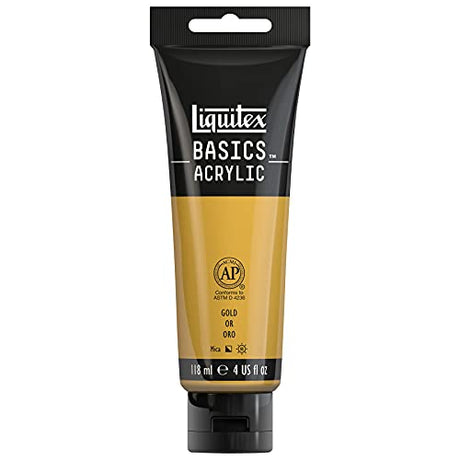 Liquitex BASICS Acrylic Paint, 118ml (4-oz) Tube, Gold Liquitex