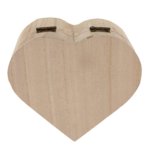 barenx Heart Shape Unfinished Wooden Jewelry Gifts Box Wood for Kids DIY Craft Toys - WoodArtSupply