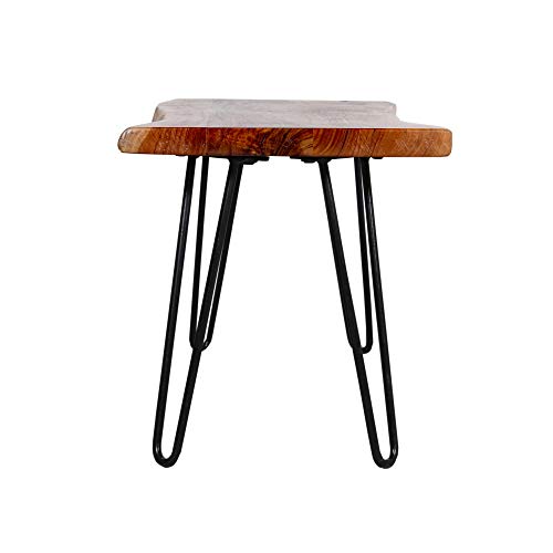 Alaterre Furniture Hairpin Natural Live Edge Wood with Metal 48" Bench, 48 Inch - WoodArtSupply