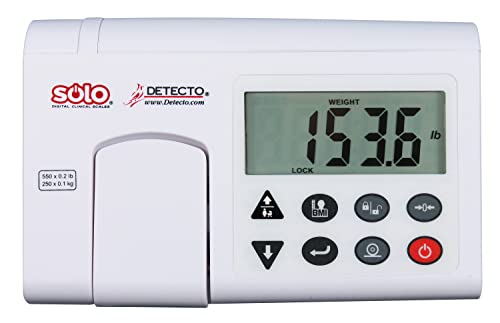 Detecto, Solo Digital Clinical Scale, Mechanical Height Rod, 550 lb x 0.2 lb / 250 kg x 0.1 kg Detecto
