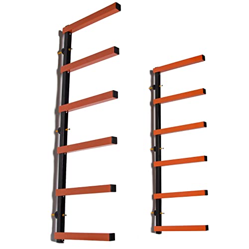 KUAFU 6-Level Lumber Storage Rack Wall Mounted Wood Organizer for Indoor Outdoor Wood Storage System 1 Pac KUAFU