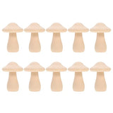 COHEALI 10pcs Wooden Mushroom Wooden Peg Figures Wood Carved Mushrooms Unfinished Doll Balnk Mushroom Model Wood Peg People Toy for Kids Wood Toys COHEALI