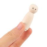 Tofficu 10pcs Wooden Peg Dolls Unfinished Wooden People Unpainted Puppet Blank Natural Wood Doll Marionette Bodies Miniature Family Figures for DIY Tofficu