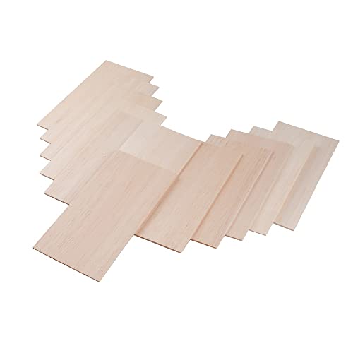 iUoczi 12 Pack Balsa Wood Sheets 1/16 x 4 x 8 Inch Natural Wood Color Unfinished Wood for Crafts Make Models of House Airplane Ship Boat DIY Wooden iUoczi