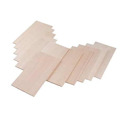 iUoczi 12 Pack Balsa Wood Sheets 1/16 x 4 x 8 Inch Natural Wood Color Unfinished Wood for Crafts Make Models of House Airplane Ship Boat DIY Wooden iUoczi