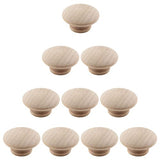 Murtenze 10 Pack 1-1/2 Inch Wood Knobs Unfinished Round Mushroom Shape Wooden Cabinet Pulls Handles Drawer Knobs Dresser Knobs for Drawer Dresser Murtenze
