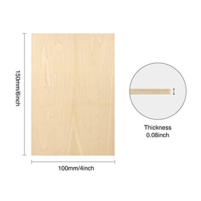 MIAHART 15 Pack 1/12 x 4 x 6 Inch Basswood Sheets, Unfinished Wood Boards Thin Wood Sheets Plywood Board for DIY Project, Crafts, Mini House Building - WoodArtSupply