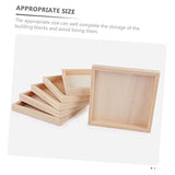 Zerodeko 16 Pcs Puzzle Toys Unfinished Wood Serving Blocks Tray Serving Storage Tray Sundries Holder Toy Holder Unfinished Wood Tray Wood Serving Zerodeko