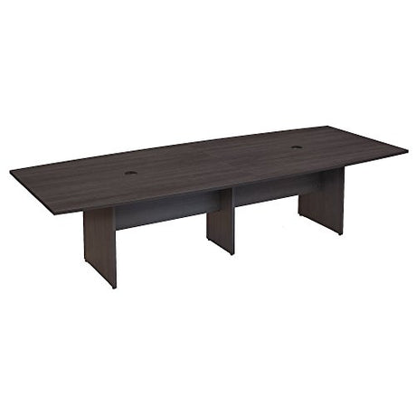Bush Business Furniture Conference Table for 8-10 People | Boat Shaped 10 FT Engineered Wood Meeting Desk with Wooden Base for Office Boardrooms, Bush Business Furniture