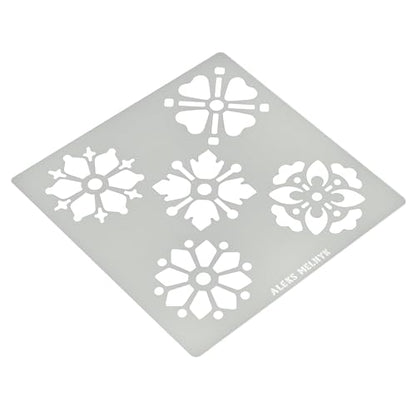 Aleks Melnyk No.291 Metal Stencil, Ornamental, Patterns, Flowers, Small Stencil, 1 PC, Template for Wood Burning, Engraving, Crafting, Scrapbook, - WoodArtSupply