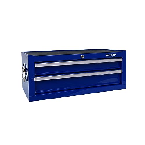 Workington Industrial 2 Drawers Portable Metal Intermediate Box, 26" Middle Tool Chest Cabinet with Ball Bearing Drawer Slides, Steel Tool Storage - WoodArtSupply