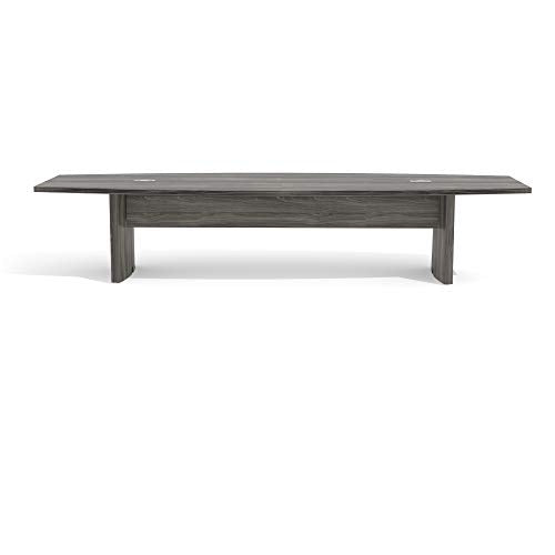 Safco Aberdeen 12ft Conference Table | Contemporary Laminate Gray Steel | Ideal for Modern Business and Meeting Rooms| ACTB10LGS - WoodArtSupply