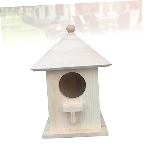 Yardwe 2 Pcs Birdhouse Making Kit Hand Decor Unfinished Wood Birdhouse Kits Bird House for Crafts Hanging Bird House Decor DIY Bird House Log Cabin Yardwe