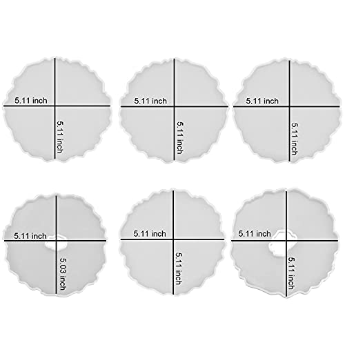 RESINWORLD 8 Pack Thick 4 inches Resin Coaster Molds Set + 6 Pack Geode Coaster Molds for Resin ResinWorld