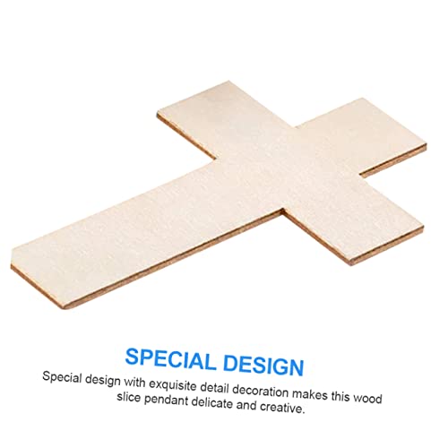 VILLCASE 60 pcs Easter Cross Wood Crafts Wooden Crafts Wood Tools Jesus Decor Unfinished Wood Cutout Cross Wood Cutouts Wood Cross Cutouts Cross VILLCASE