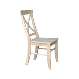 International Concepts Pair of X-Back Dining Chairs, Unfinished Wood IC International Concepts