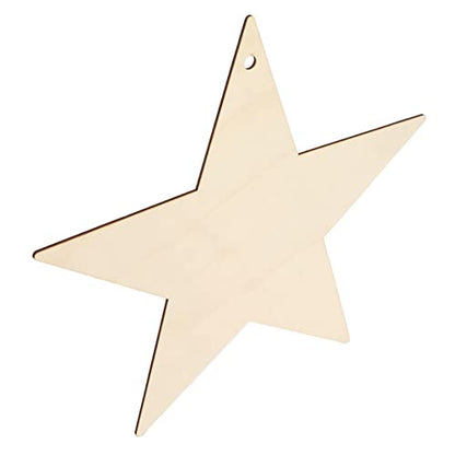 8Pcs Small Wooden Stars for Crafts, Unfinished Blank Wood Pieces, Wood Star Cutouts Ornaments for Wooden Flags Making and Art Craft(#1) - WoodArtSupply