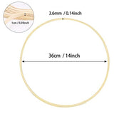 Wreath Rings, Wooden Wreath Rings for Crafts, Wooden Bamboo Floral Hoop Wreath Macrame Craft Hoop Rings for DIY Dream Catcher, Wall Hanging Crafts Yeenee