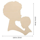 SEWACC Mother's Day Wood Chips African Woman Face Cutouts DIY Wooden Template House Ornaments Silhouette Wreath Template Black Man Gifts Unfinished SEWACC