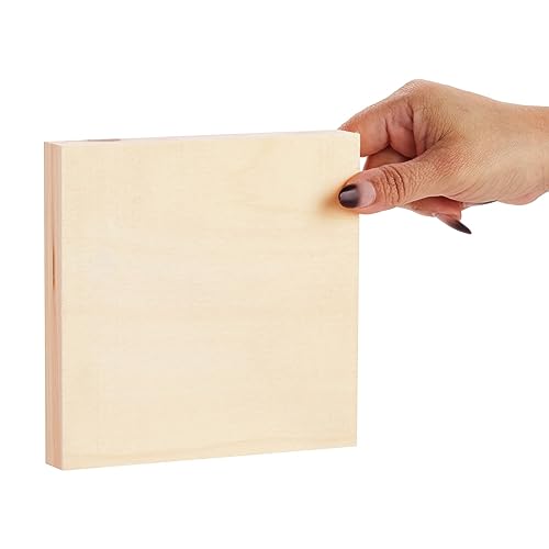 6 Pack Unfinished Wood Canvas Boards for Painting, 6x6 Square Wooden Panels for Crafts Bright Creations