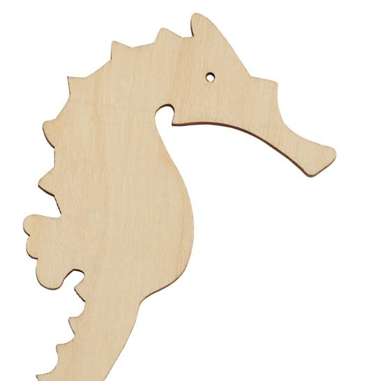 Pack of 24 Unfinished Wood Seahorse Cutouts by Factory Direct Craft - Seahorse Blank Wooden DIY Shapes for Scouts, Camps, Vacation Bible School, & Factory Direct Craft