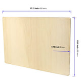 KOHAND 10 PCS 18 x 12 Inch Rectangle Unfinished Wood Pieces, Large Rectangle Plywood Board, 3mm Poplar Plywood Rectangle Wooden Cutouts for Crafts, KOHAND