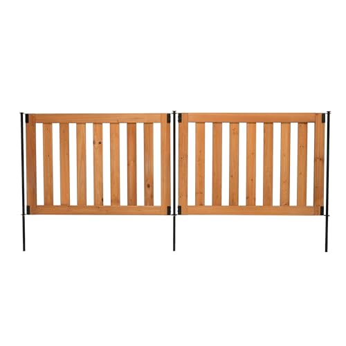 Zippity Outdoor Products ZP19075 Newberry Wood Fence Panel Kit, Perfect as a Small Dog Fence or Decorative Garden Fence, No Dig Install, 48” W x 32”