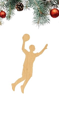 3 Pcs Basketball Player Supply 3" Wooden Shape Ornaments Unique Unpainted Smooth Surface Unfinished Laser Cutout Wood Sheets Boards for Crafts 1/8 WoodArtSupply