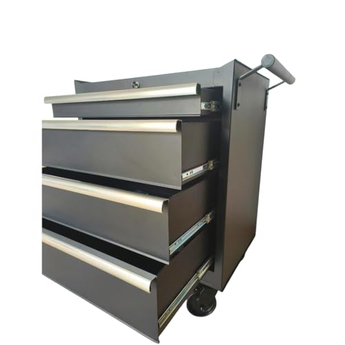 Tool Dorm Storage Cabinet 27Inch Metal Storage Cabinet with 4 Drawer,Rolling Wheel, Cold Rolled Steel, Black Powder Coating, Suitable for Garage, Generic