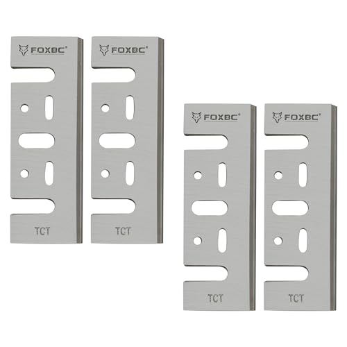 FOXBC 3-1/4 Inch Tungsten‑Carbide Planer Blades Replacement for Makita, DeWalt, Bosch, Ryobi and Most Hand-Held Planer - 2 Sets - WoodArtSupply