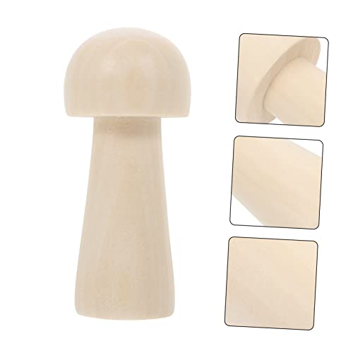 VILLCASE 10 Pcs Wood Mushroom Unfinished Wooden Toys Mini Figure playset Kids car Toys Kids Painting Wood kit Mini Wooden Mushrooms Fairy Toy Wooden VILLCASE