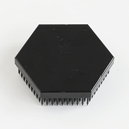 Wazakura Japanese Black Hexagon Ikebana Kenzan Flower Holder 2.6 in (68 mm), Made in Japan Floral Arranging Pin Frog Tool Wazakura