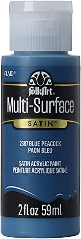 FolkArt Multi Surface Acrylic Paint, 2 oz, Blue Peacock 2 Fl Oz FolkArt