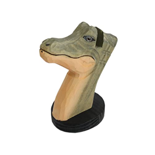 Red Dollar Handmade Wood Carved Animal Eyeglass Holder, Cute Sunglasses Display Stand, Nightstand Home Office Desk Decor, Christmas Holiday New Year Red Dollar