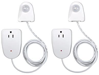 Westek Plug In Motion Sensor Outlet Light Control, 2 Pack - Indoor Motion Sensor Device Activates Lights When Motion is Detected - Ideal for Dark Westek