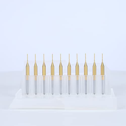 HUHAO 10Pcs CNC Machine Router Bit Mini PCB Carbide End Mill Tools 0.6mm Tip Cutting Bits CNC Milling Cutters Kit & CNC Cutter Milling HUHAO