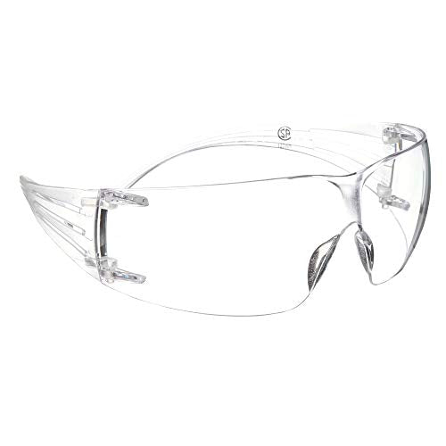 3M Safety Glasses, SecureFit, 1 Pair, ANSI Z87, Anti-Scratch, Clear Lens, Clear Frame, Secure Comfortable Fit