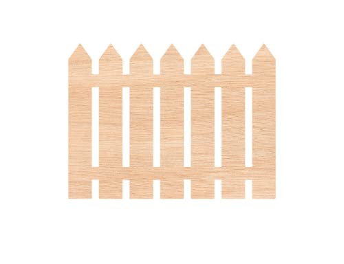 Henrik Unfinished Wood for Crafts - Wooden Picket Fence Shape - Craft - Various Size, 1/8 Inch Thickness, 1 Pcs