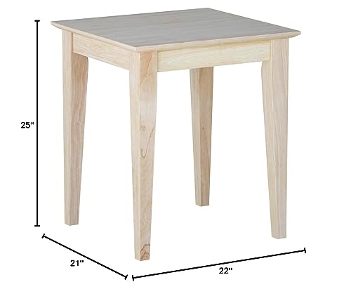 International Concepts Tall Shaker End Table, Unfinished