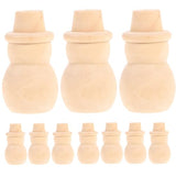 Amosfun 20 Pcs Snowman Wooden Unfinished Doll DIY Crafts Wooden Peg Doll Home Decoration Ornament Amosfun