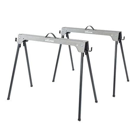 Evolution Power Tools Compact Folding Saw Horses Twin Pack (Aka Saw Bench, Sawhorse Pair) - Supports Up to 500KG - Lightweight & Portable (EVOSH1) Evolution