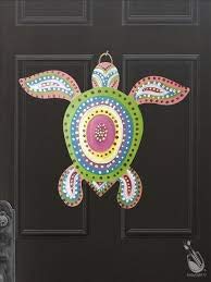 Sea Turtle Cutout Unfinished Wood Nautical Decor Beach House Decor Animal Door Hanger MDF Shaped Canvas Style 3