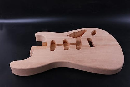 Unfinished Guitar Body for ST guitar project DIY Mahogany Wood SSS pickups Style Bolt On Heel - WoodArtSupply