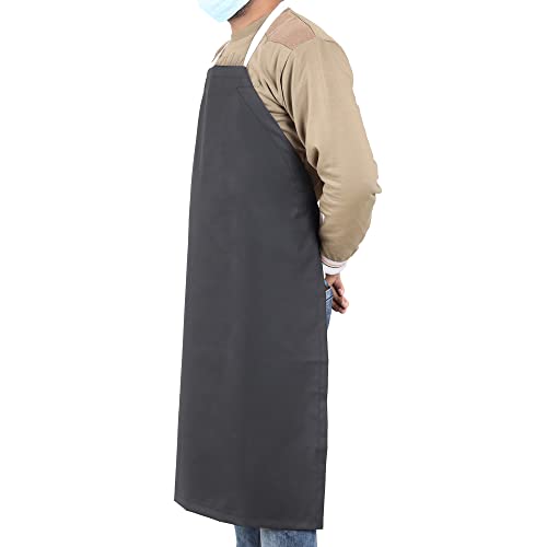 EISCO Rubber Vinyl Apron, Medium (27" W x 36" L) - Adjustable Bib Apron for Dishwashing, Butcher, Laboratory - Black EISCO