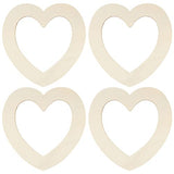 Healifty 4pcs Hollow Heart Wood Piece DIY Ornament Unfinished Heart Ornament Valentines Day Wood Heart Wood Heart Slices Wood Paint Heart Wedding Healifty