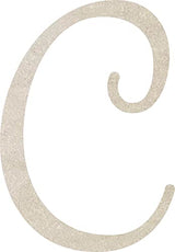 Wooden Letters 8 Inch Cursive Alphabet C Craft, Paintable Unfinished Wood Monogramming Letter, Love Air Decorative Font NEXTCraft