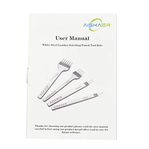 Aiskaer White Steel 4mm 1/2/4/6 Prong DIY Diamond Lacing Stitching Chisel Set Leather Craft Kits Aiskaer