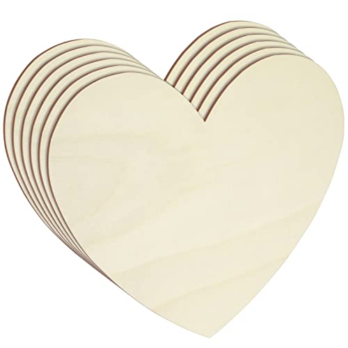 12 Inch Unfinished Wooden Hearts for Crafts, DIY Holiday Decor (6 Pack) - WoodArtSupply