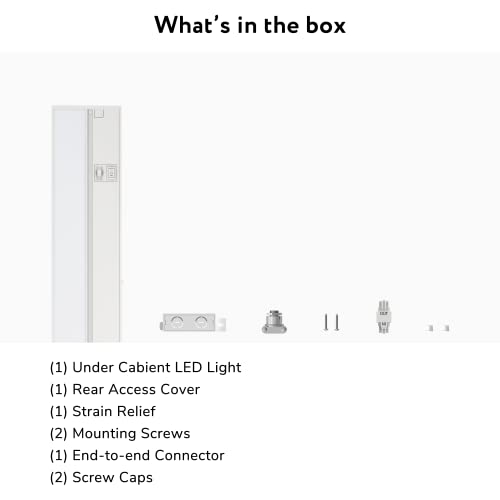 LAGOM 22" Direct Wire Dimmable LED Under Cabinet Lights, Selectable 2700K/4000K/5000K, Selectable Brightness, White Finish, UC0122WH27 LAGOM