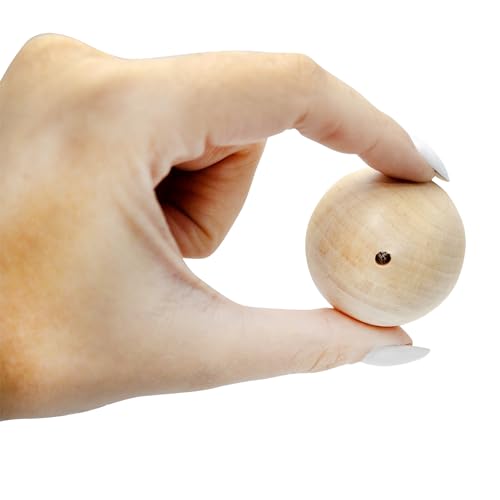 24 Unfinished Wooden Ovals with Holes, 1.7 Inch - Ideal for Wood Crafts, Wooden Beads, Wood Balls AEVVV